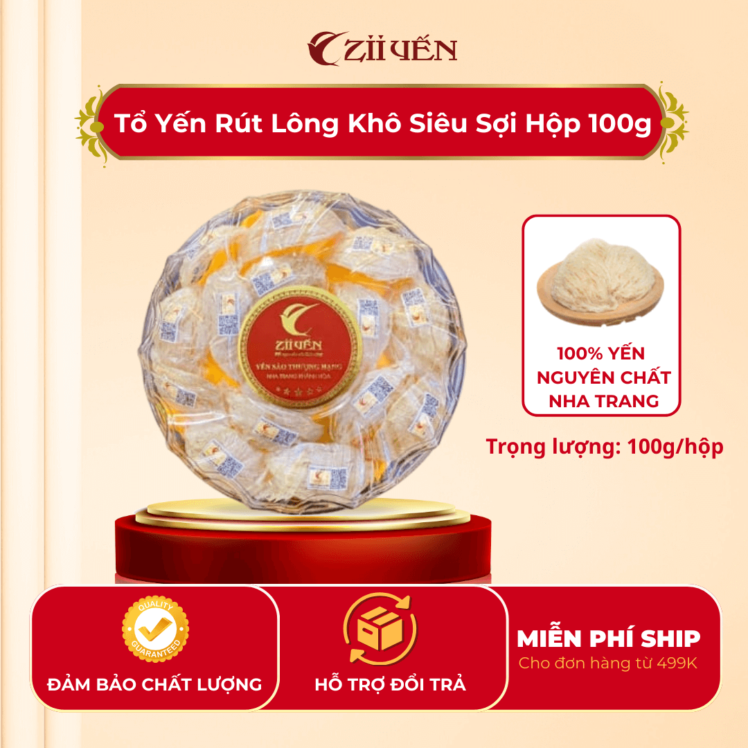 Tổ Yến Rút Lông Khô Siêu Sợi Hộp 100gr