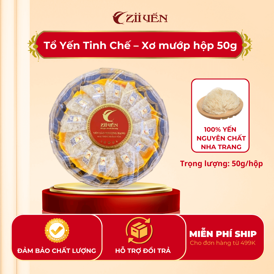 Tổ yến Tinh Chế - Xơ mướp hộp  50 gram