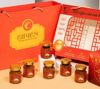 Hộp 6 hũ yến sào chưng sẵn Tam vị 35% (Đông trùng – Hạt sen – Hạt chia)