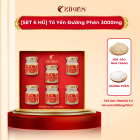 set 6 hũ tổ yếnđường phèn 3000mg