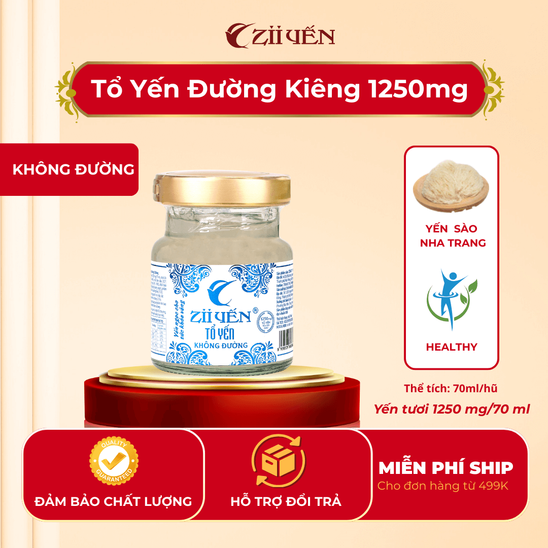 Yến Không Đường 1250mg Tổ Yến