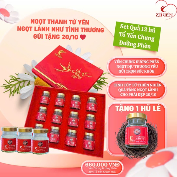Quà tặng yến sào 20/10 – Món quà sức khỏe tinh tế dành cho phái đẹp