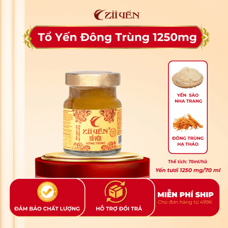 Yến chưng đông trùng hạ thảo 1250mg