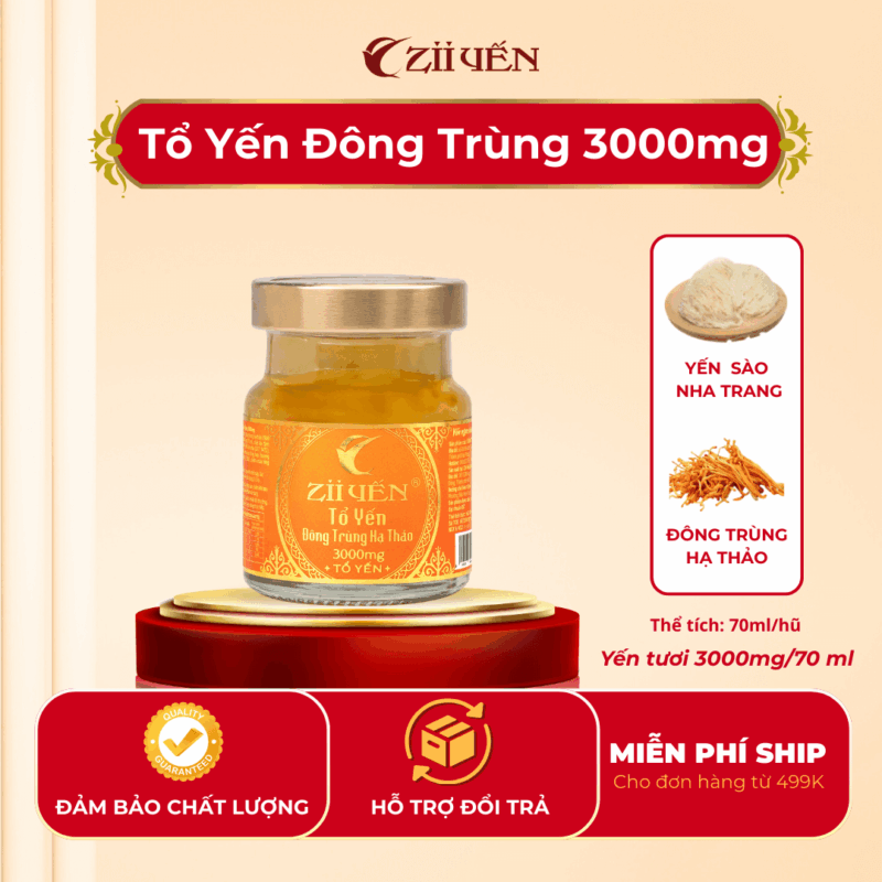 Yến chưng đông trùng hạ thảo 3000mg