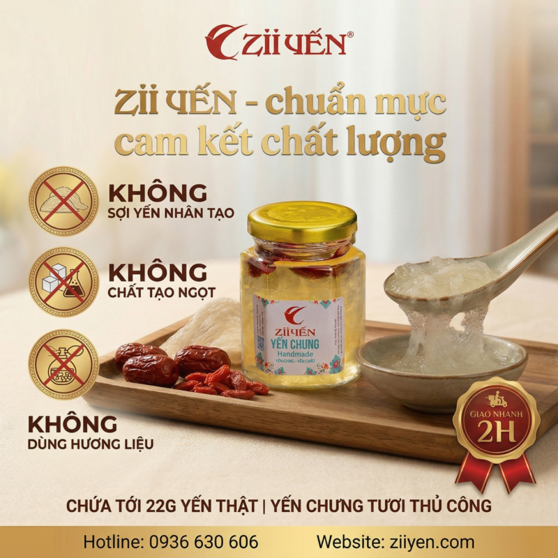 Cam kết chất lượng yến chưng sẵn
