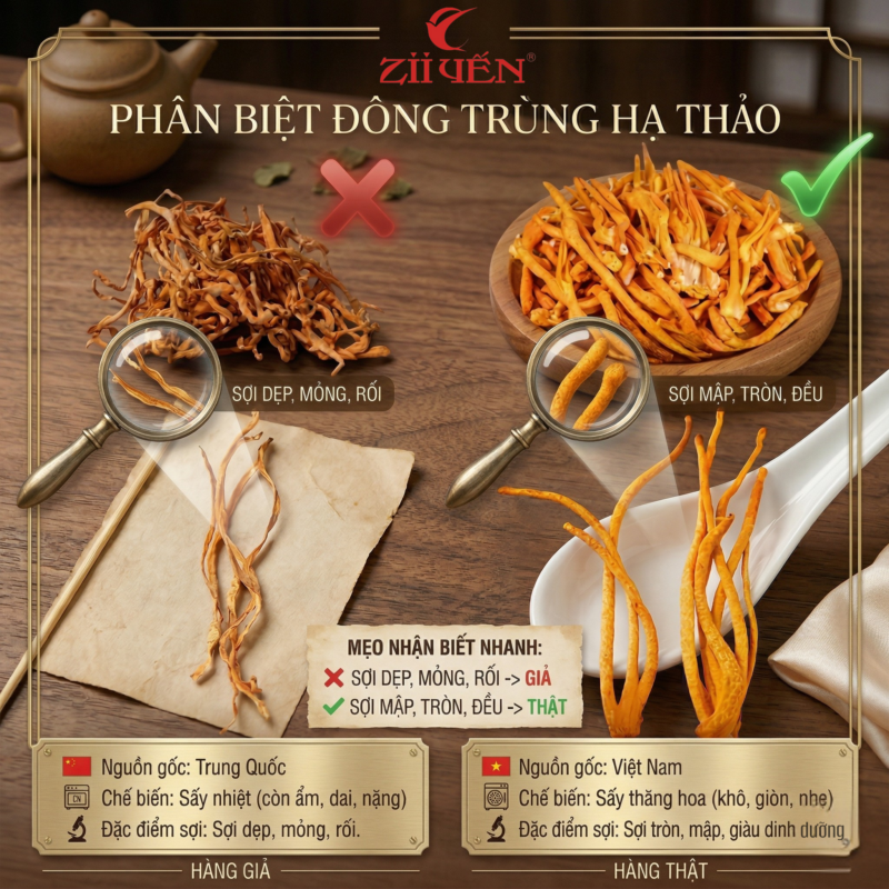 phân biệt đông trùng hạ thảo