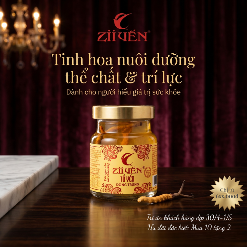Tổ yến đông trùng hạ thảo 1250mg - Tinh hoa nuôi dưỡng thể chất và trí lực