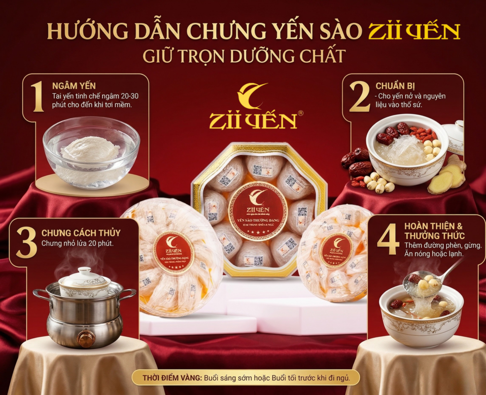 Hướng dẫn chưng yến giữ trọn dưỡng chất