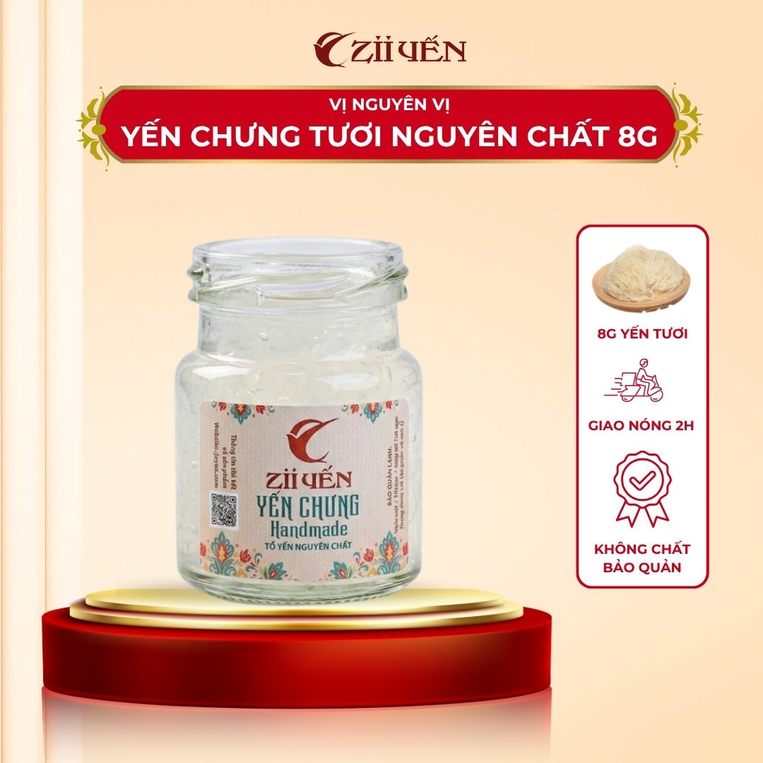 Yến Chưng Nóng Nguyên Chất Zii Yến Vị Nguyên Bản – Hũ Đậm Đặc 8g Yến Tươi