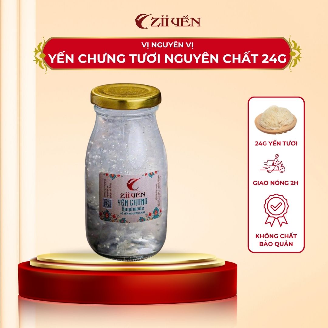 Yến Chưng Nóng Nguyên Chất Zii Yến Vị Nguyên Bản – Hũ Đậm Đặc 24g Yến Tươi