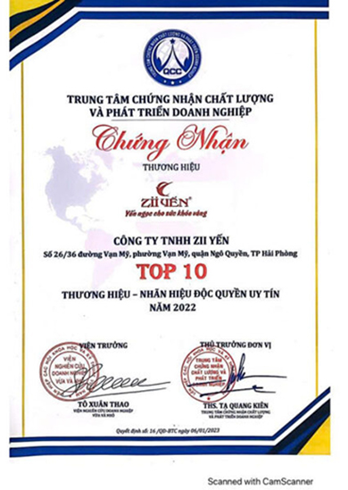 yến sào hải phòng zii yen thuong hieu uy tin