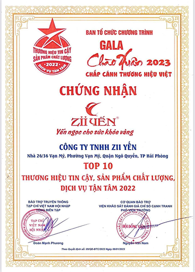 yen sao zii yen hai phong chung nhan chat luong