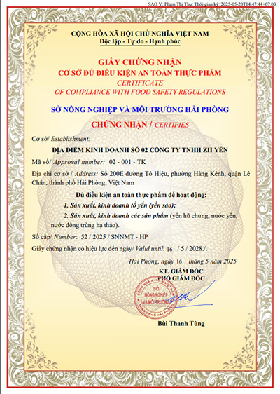yen sao hai phong zii yen la thuong hieu uy tin hang dau trong nganh yen hai phong